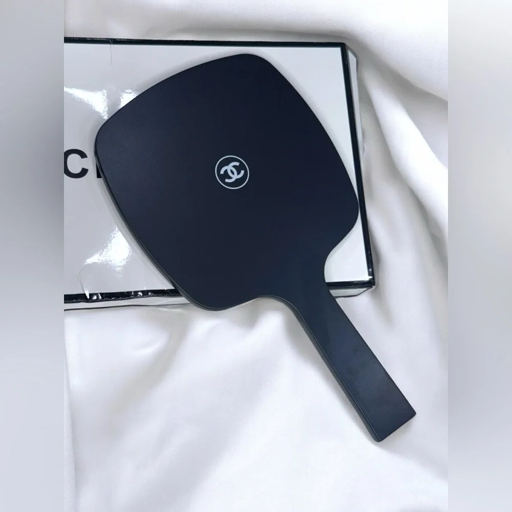 Chanel Logo Cosmetic Mirror with Box - Black - Authentic, Rare - Picture 1 of 5